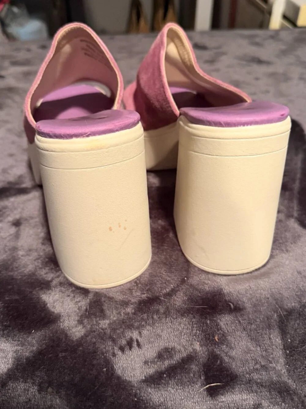 Free People - Zoe Platform Sandals - White, Purple - 10